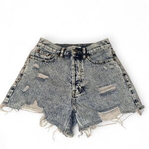 PacSun Distressed Light Blue Denim Shorts